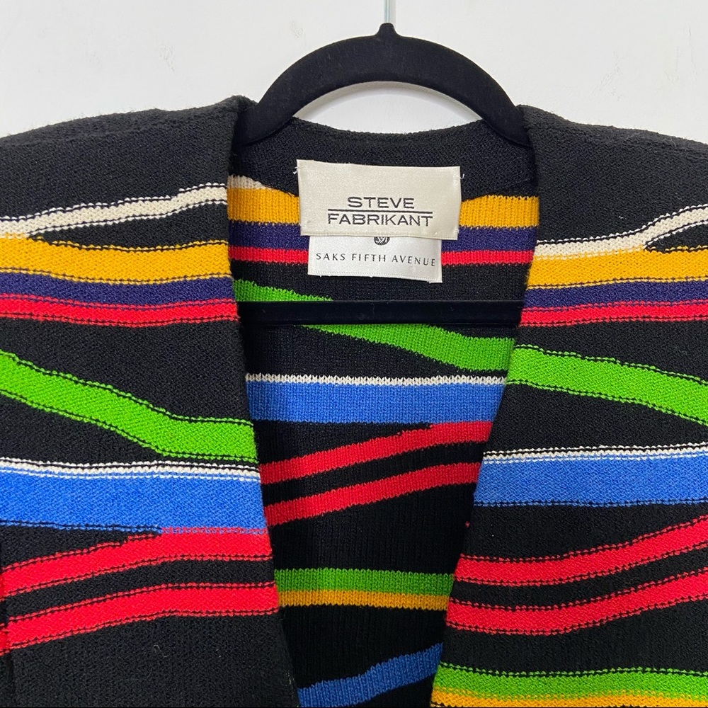 Steve Fabrikant Blazer Abstract Stripes Multi-color 90s Wool-Blend - Picture 4 of 11